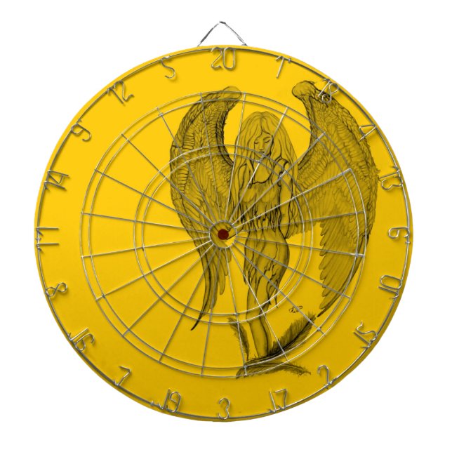Angel - Svart och gult Darttavla (Framsidan)