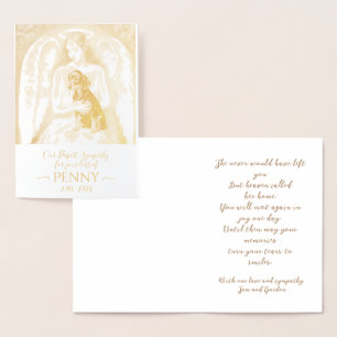 Angel Sympathy for loss of Black Tan Dachshund Folierat Kort