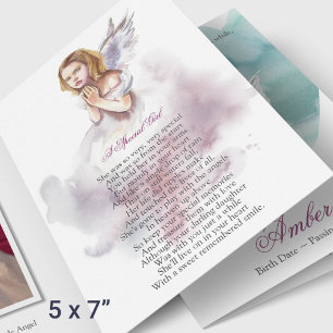 Angel Sympathy Memorial Begraver Tack Cards Hälsningskort