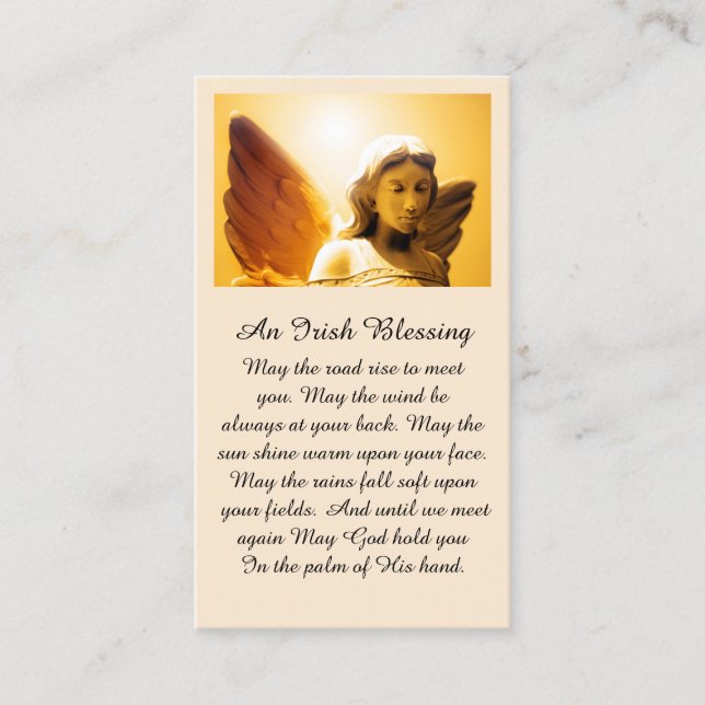 Angel Sympathy Prayer Card Visitkort (Framsida)