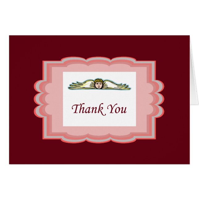 Angel, tack för ditt kort med Red Gräns (Framsidan Horizontal)