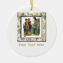 Angel Teaching Children Julgransprydnad Keramik