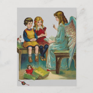 Angel Teaching Cute Children Vykort