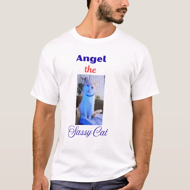 Angel the Sassy Cat T Shirt (Framsida)
