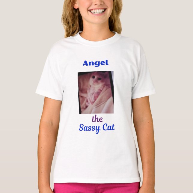 Angel the Sassy Cat T-shirt (Framsida)