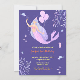 Angel Theme elegant Birthday Inbjudningar