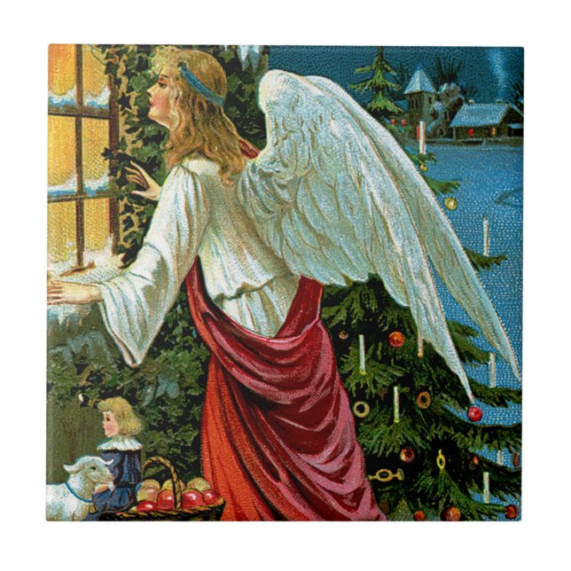 Angel Tittar i fönstret Kakelplatta (Framsidan)
