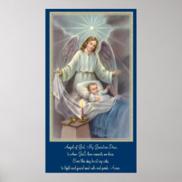 Angel tittar över ett barn poster
