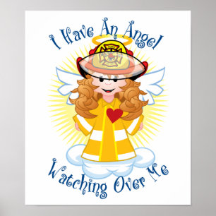 Angel tittar över mig Firefighter Poster