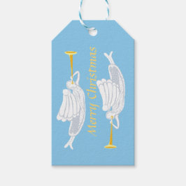Angel trumpets God jul Presentetikett