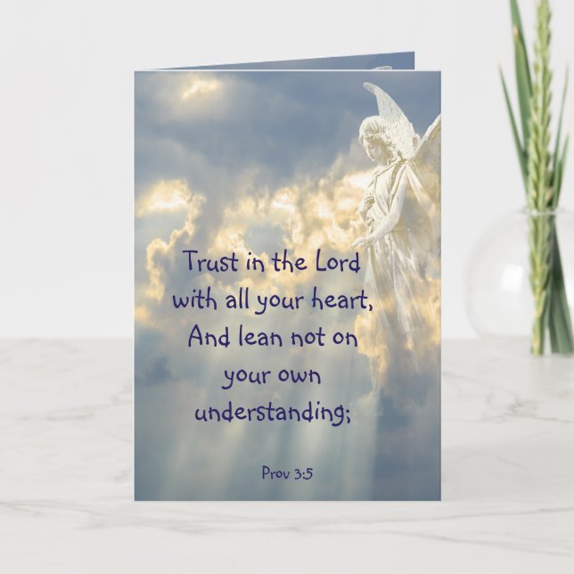  Angel Trust in the Lord Quote Inspirational Kort (Framsida)