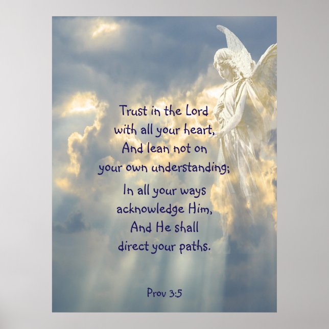  Angel Trust in the Lord Quote Inspirational Poster (Framsidan)
