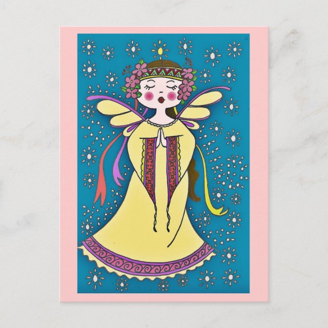 Angel Ukrakrainska folkArt Vykort (Framsida)