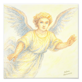 Angel under flygning med leende fototryck