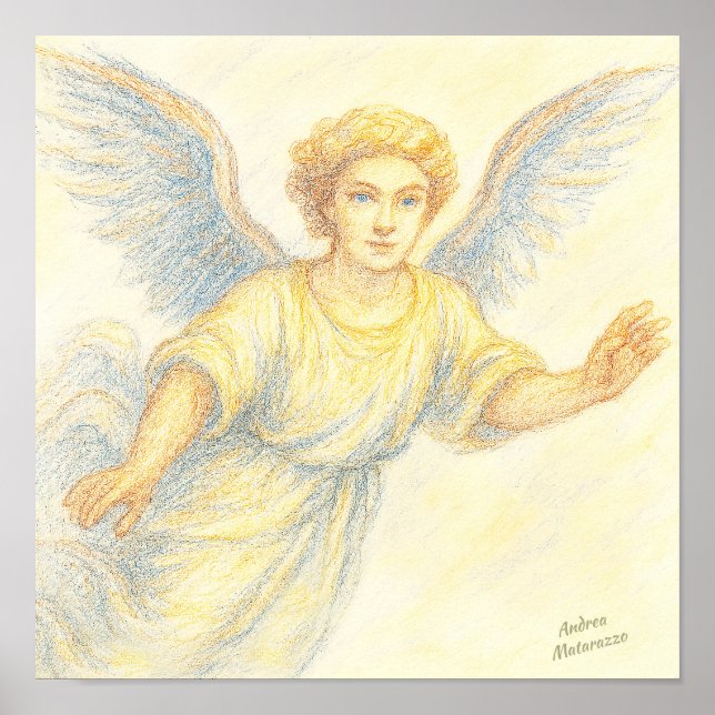 Angel under flygning med leende poster (Framsidan)