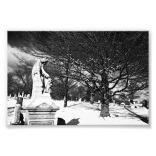 Angel vaktar över kyrkans cemeterifoto fototryck