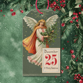 Angel Victorian-julen 25:e uppsättningen av Presentetikett