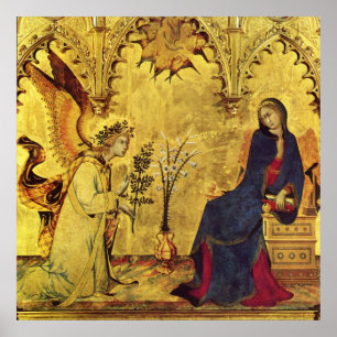 Ängel vid Bebådelsen och Madonnan Poster