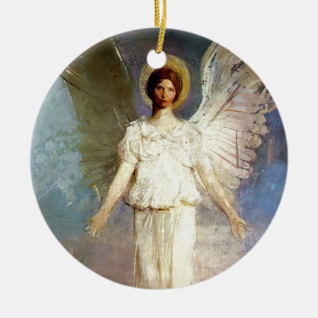 "Angel vid Noon" av Abbott Thayer Julgransprydnad Keramik (Framsidan)