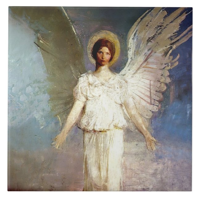 "Angel vid Noon" av Abbott Thayer Kakelplatta (Framsidan)