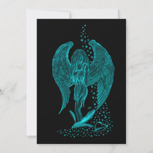 Ängel vilse i kärlek, svart och grön design