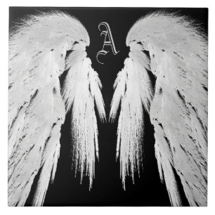 ANGEL VINGAR Black Anpassningsbar Monogram Kakelplatta