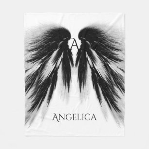 ANGEL VINGAR Black Grått Monogram Fleecefilt