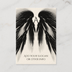 ANGEL VINGAR Black Grått Monogram Visitkort