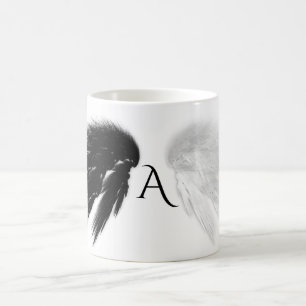 ANGEL VINGAR Black + White Monogram Kaffemugg