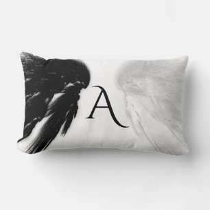 ANGEL VINGAR Black + White Monogram Lumbarkudde