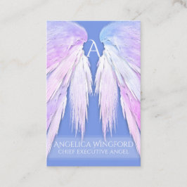 Angel Vingar Dreamy Rosa Soft Blue Visitkort