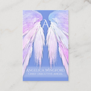 Angel Vingar Dreamy Rosa Soft Blue Visitkort