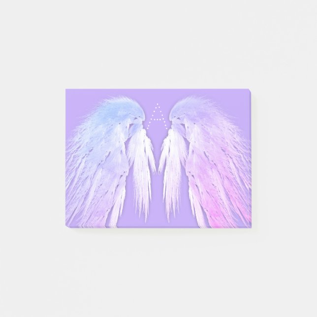 ANGEL VINGAR Fairy Lila Monogram Post-it Block (Framsida)