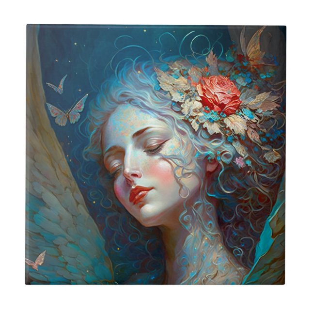 Angel Vingar Fantasy Art Ceramic Tile Kakelplatta (Framsidan)