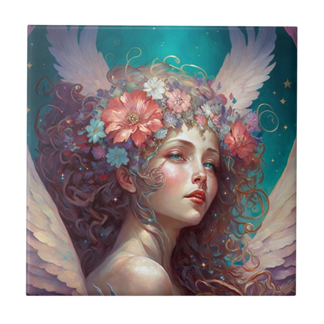Angel Vingar Fantasy Art Kakelplatta (Framsidan)