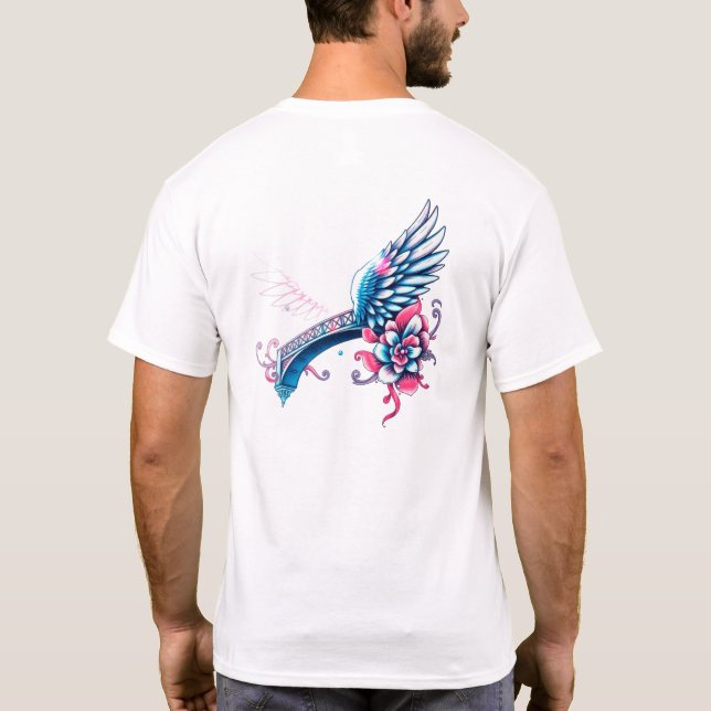 angel vingar för Fars dag T Shirt (Baksida)