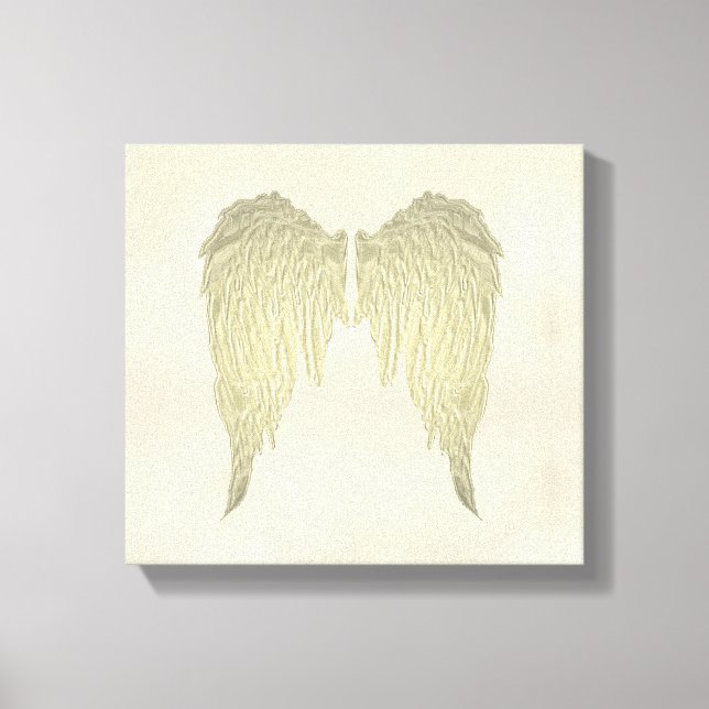 Angel Vingar Guld Wall Hanging Paeing på Canvas (Framsida)