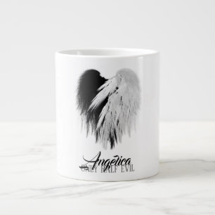 ANGEL VINGAR HEART Black+White Endast hälften Evil Jumbo Mugg