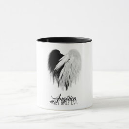 ANGEL VINGAR HEART Black+White Endast hälften Evil Mugg