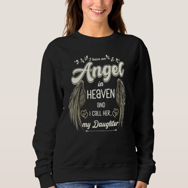 Angel Vingar Heaven Dotter Funeral Memorial Remem T Shirt (Framsida)