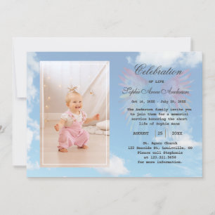 Angel Vingar Himlar Firande i Life Photo Memory Inbjudningar