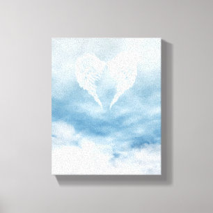 Angel Vingar i Cloudy Blå himmel Canvastryck