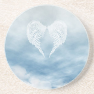 Angel Vingar i Cloudy Blå himmel Underlägg Sandsten
