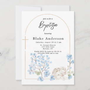 Angel Vingar Kor Guld Baby Baptism Inbjudningar