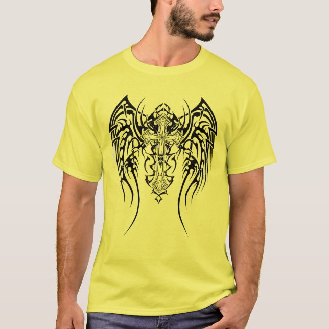 Angel Vingar Kor Mönster Tee Shirt (Framsida)