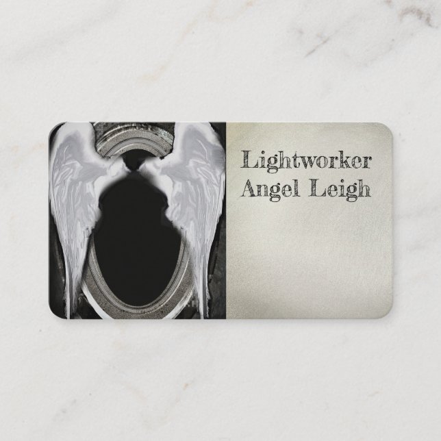 Angel Vingar Light, Andlig, Reiki, affärskort Visitkort (Framsida)