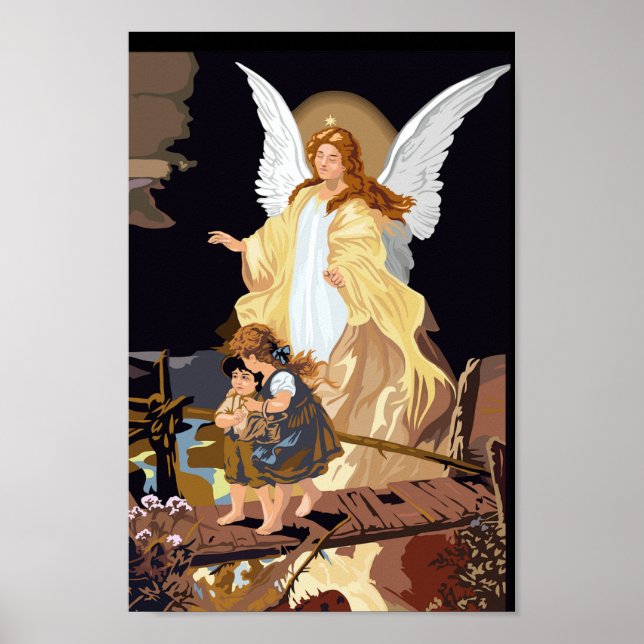 Angel Vingar med barn Poster (Framsidan)