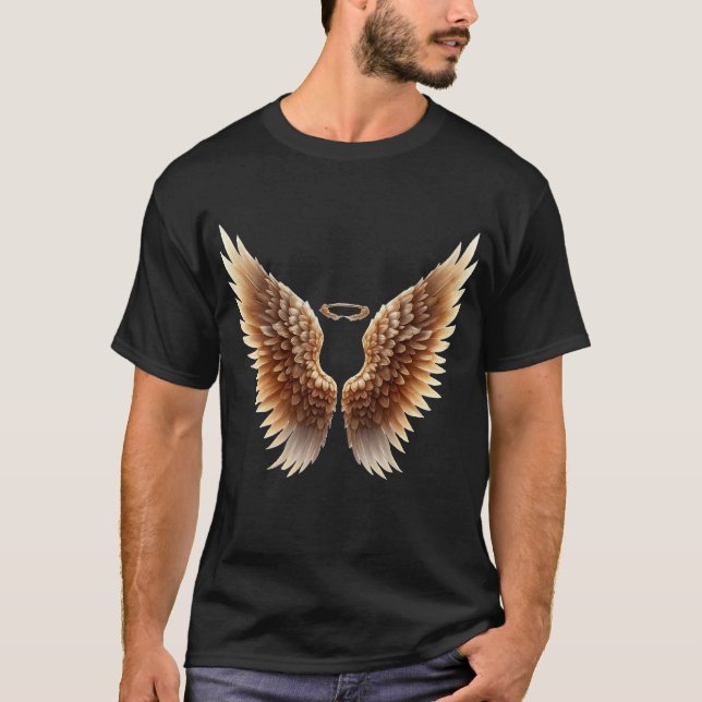 Angel Vingar med Halo T Shirt (Framsida)