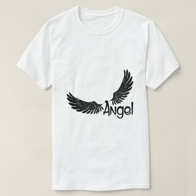 Angel Vingar med text T Shirt (Design framsida)