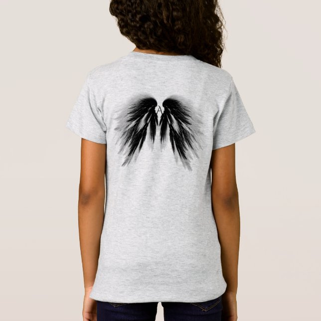 ANGEL VINGAR Monogram Black Grått T Shirt (Baksida)